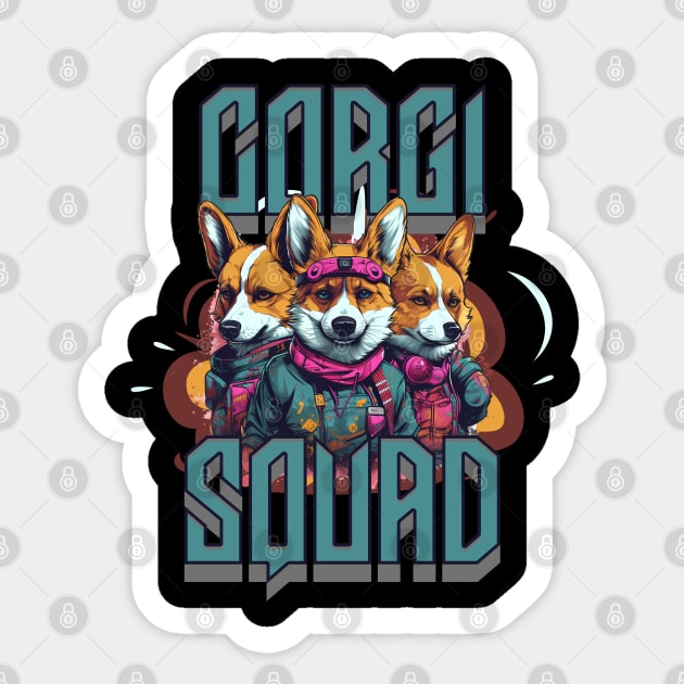 Corgi Squad Sticker by Sygluv